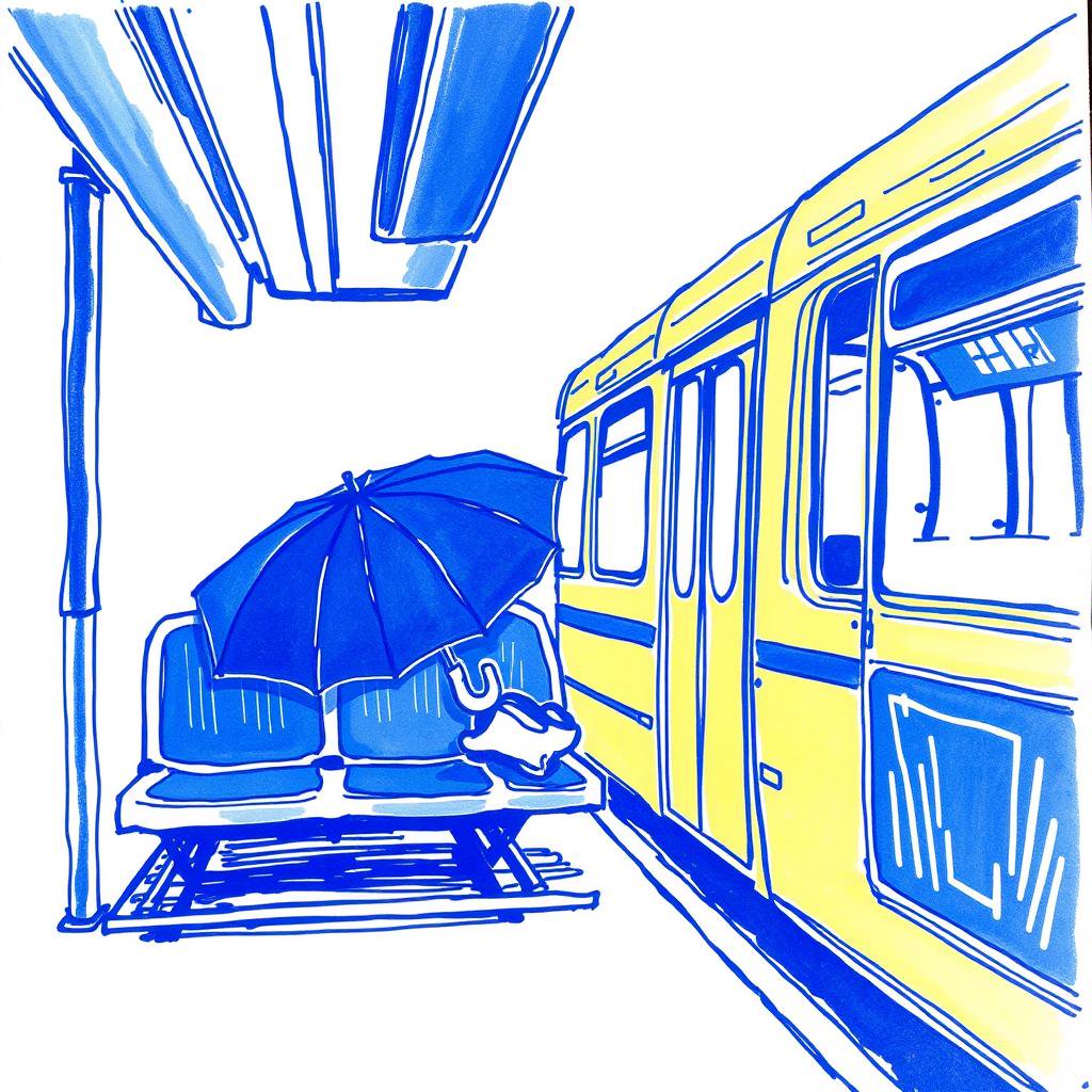 Parapluies oubliés dans le car jaune T1 Express